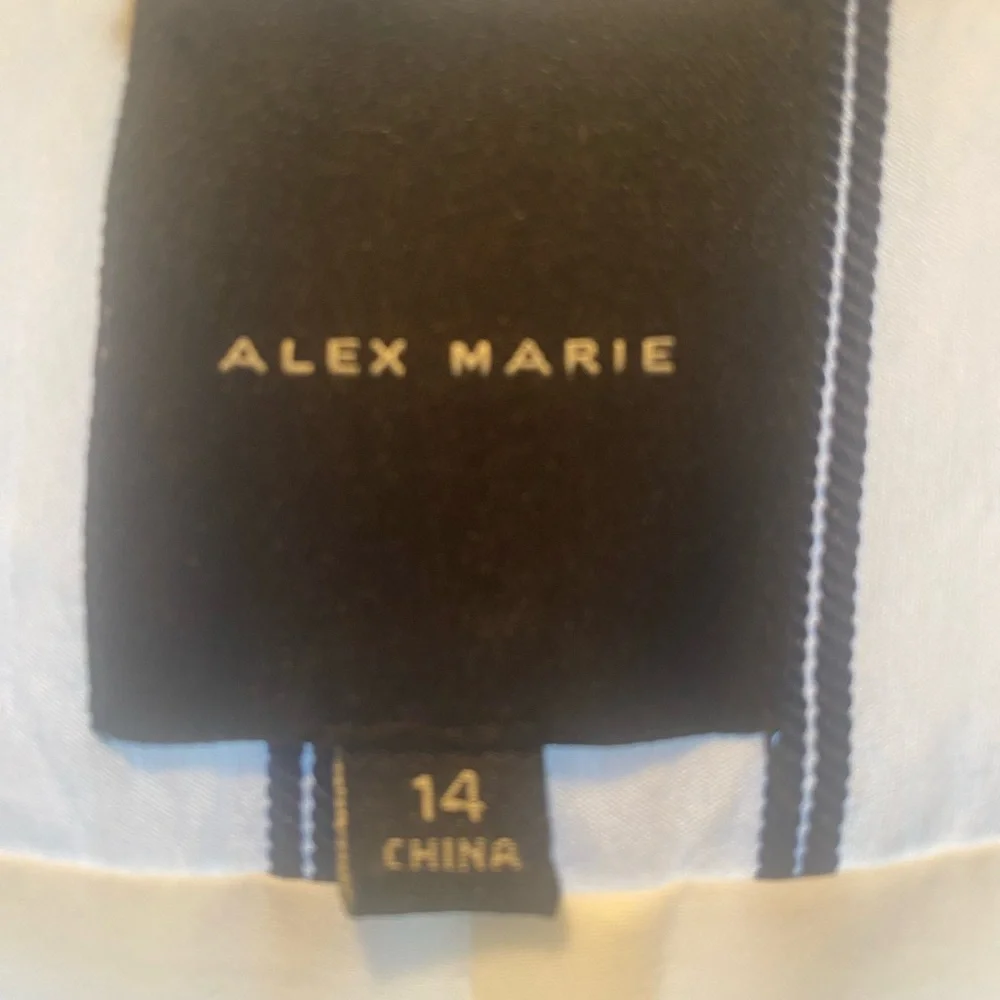 Alex Marie Striped Navy and White Midi Dress - Picture 7 of 7